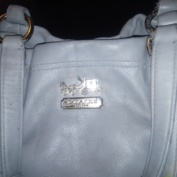 Coach gray Leather Satchel with Silver Hardware - Picture 2 of 16